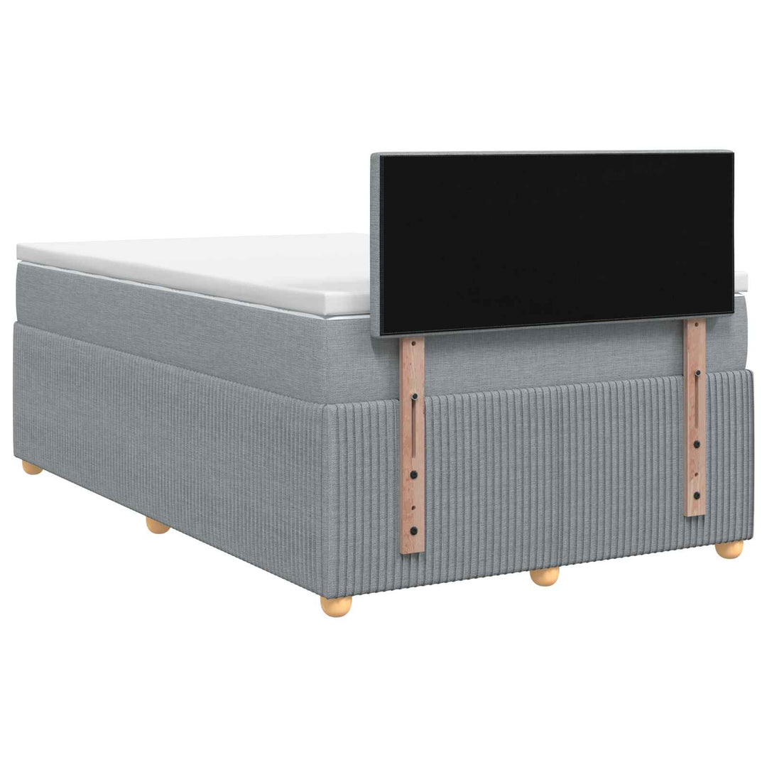 Boxmadras med topmadras Lysegrå 120 x 200 cm Stof
