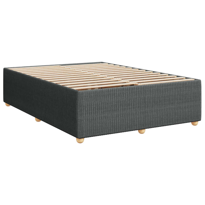 Boxmadras med topmadras Mørkegrå 140 x 190 cm Stof