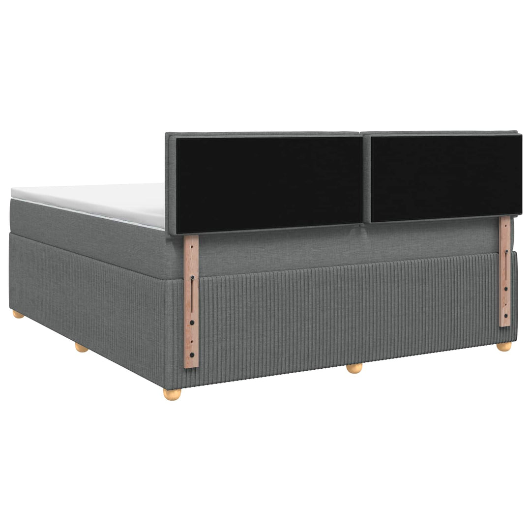 Boxmadras med topmadras Mørkegrå 140 x 190 cm Stof
