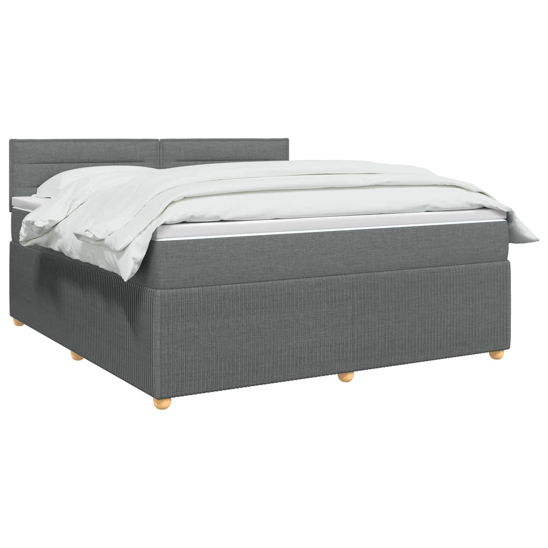 Boxmadras med topmadras Mørkegrå 140 x 190 cm Stof