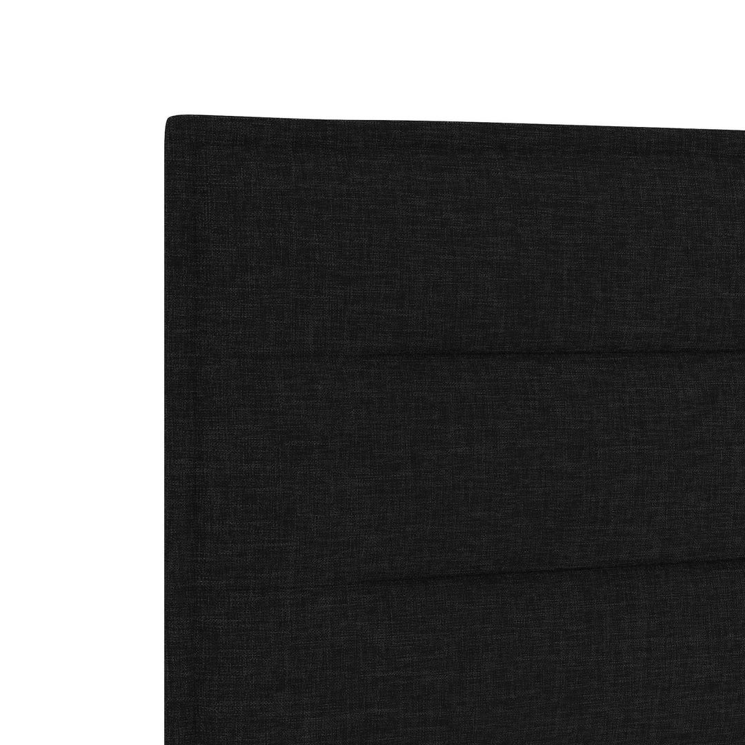 Boxmadras med topmadras med hovedgærde Sort 140 x 190 cm Stof
