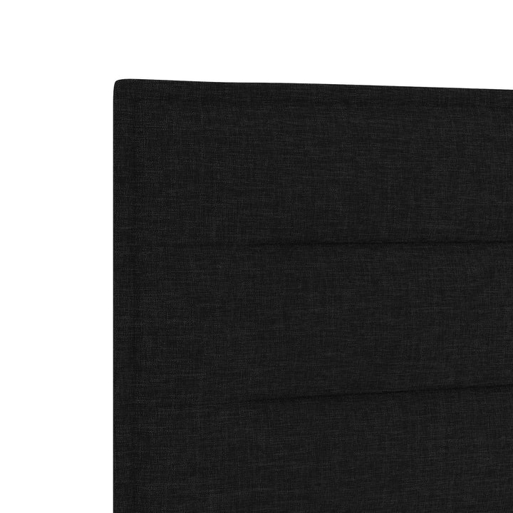 Boxmadras med topmadras med hovedgærde Sort 140 x 190 cm Stof