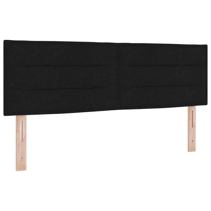 Boxmadras med topmadras med hovedgærde Sort 140 x 190 cm Stof