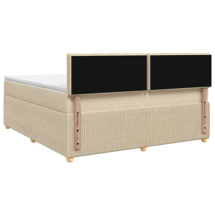 Boxmadras med topmadras Cremefarvet 140 x 190 cm Stof