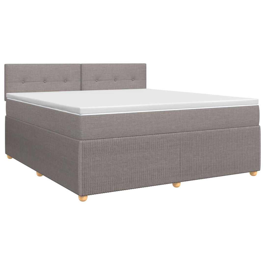Boxmadras med topmadras Gråbrun 140 x 190 cm Stof