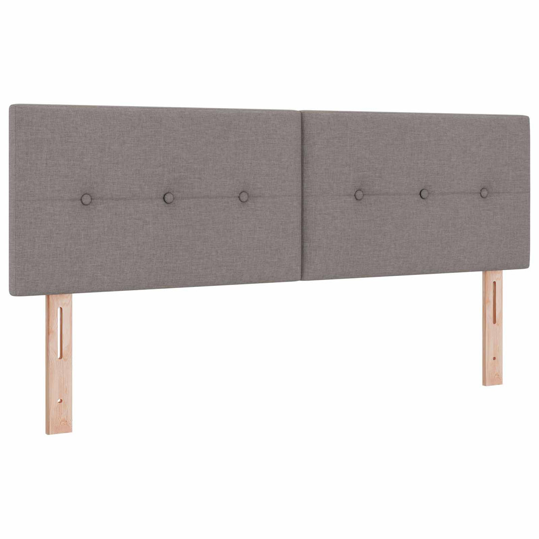 Boxmadras med topmadras Gråbrun 140 x 190 cm Stof