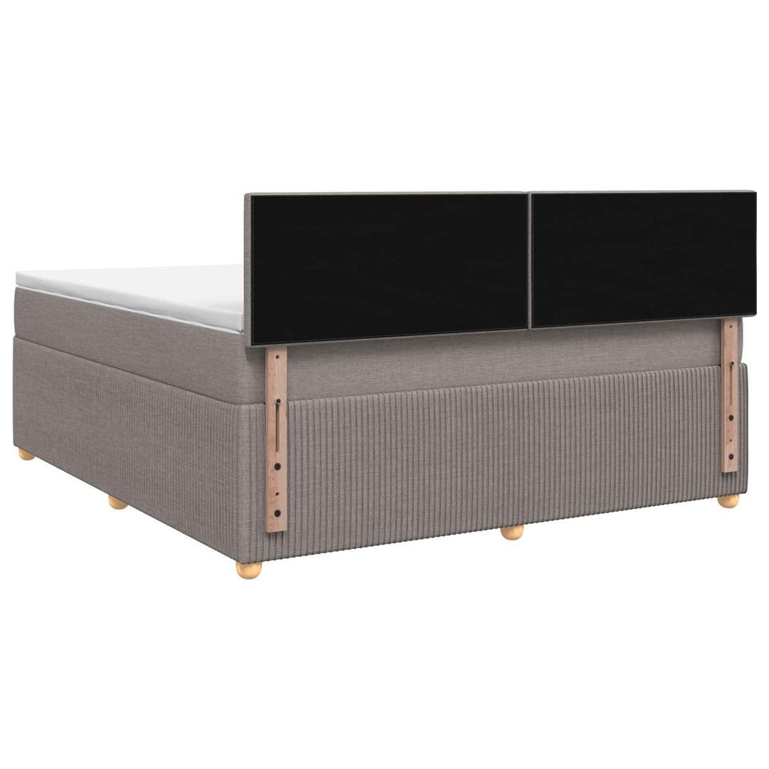 Boxmadras med topmadras Gråbrun 140 x 190 cm Stof