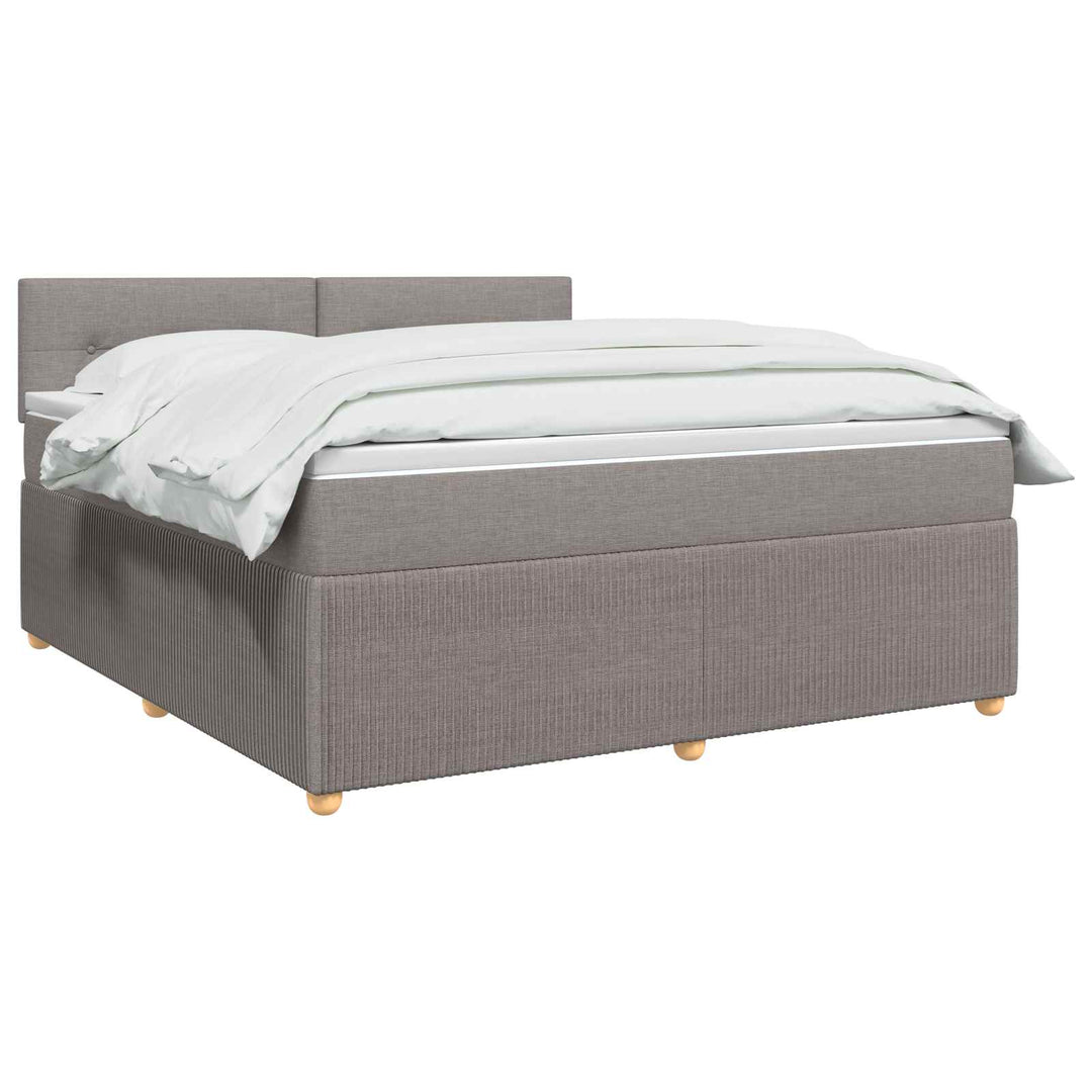 Boxmadras med topmadras Gråbrun 140 x 190 cm Stof
