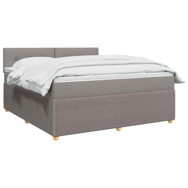 Boxmadras med topmadras Gråbrun 140 x 190 cm Stof