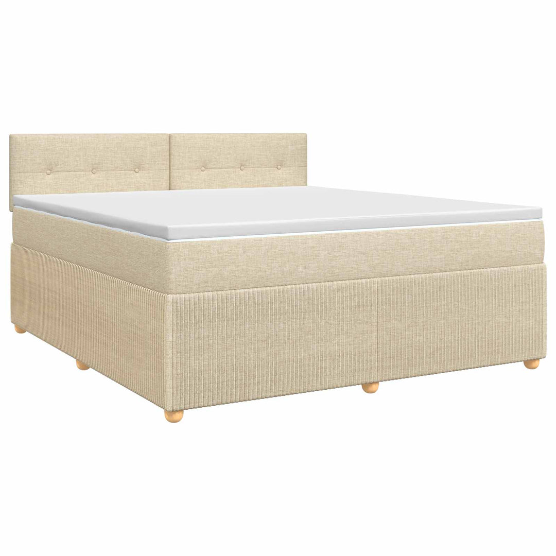Boxmadras med topmadras Cremefarvet 140 x 190 cm Stof