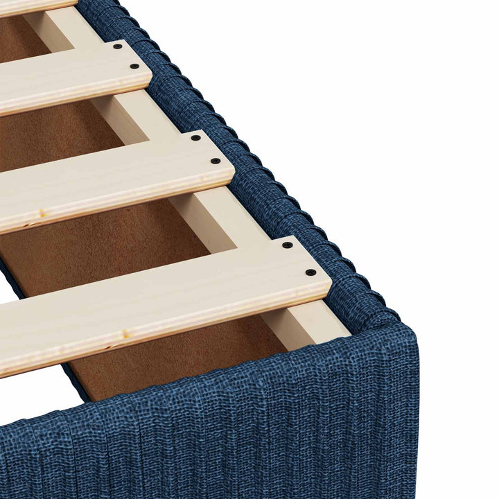 Boxmadras med topmadras med hovedgærde Blå 140 x 190 cm Stof