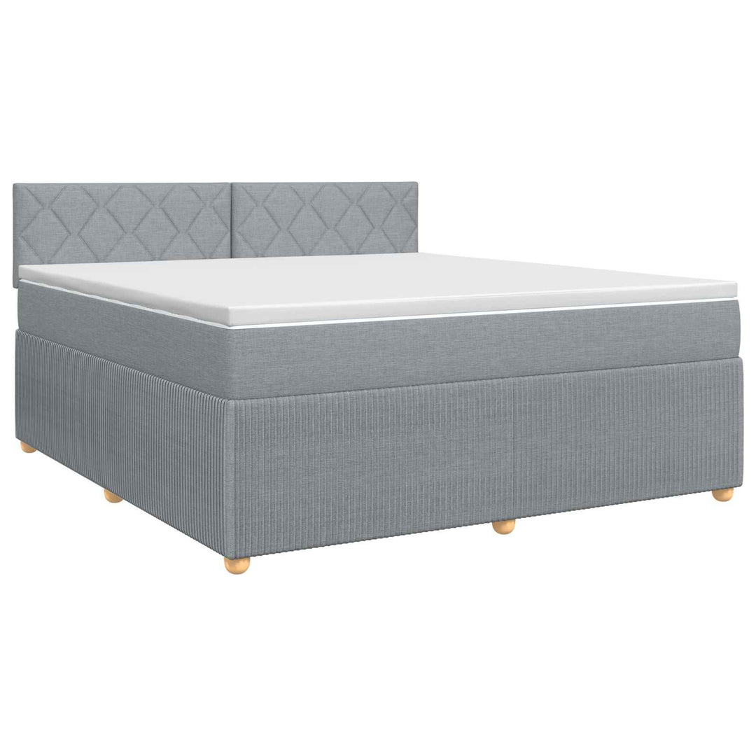 Boxmadras med topmadras Lysegrå 140 x 190 cm Stof