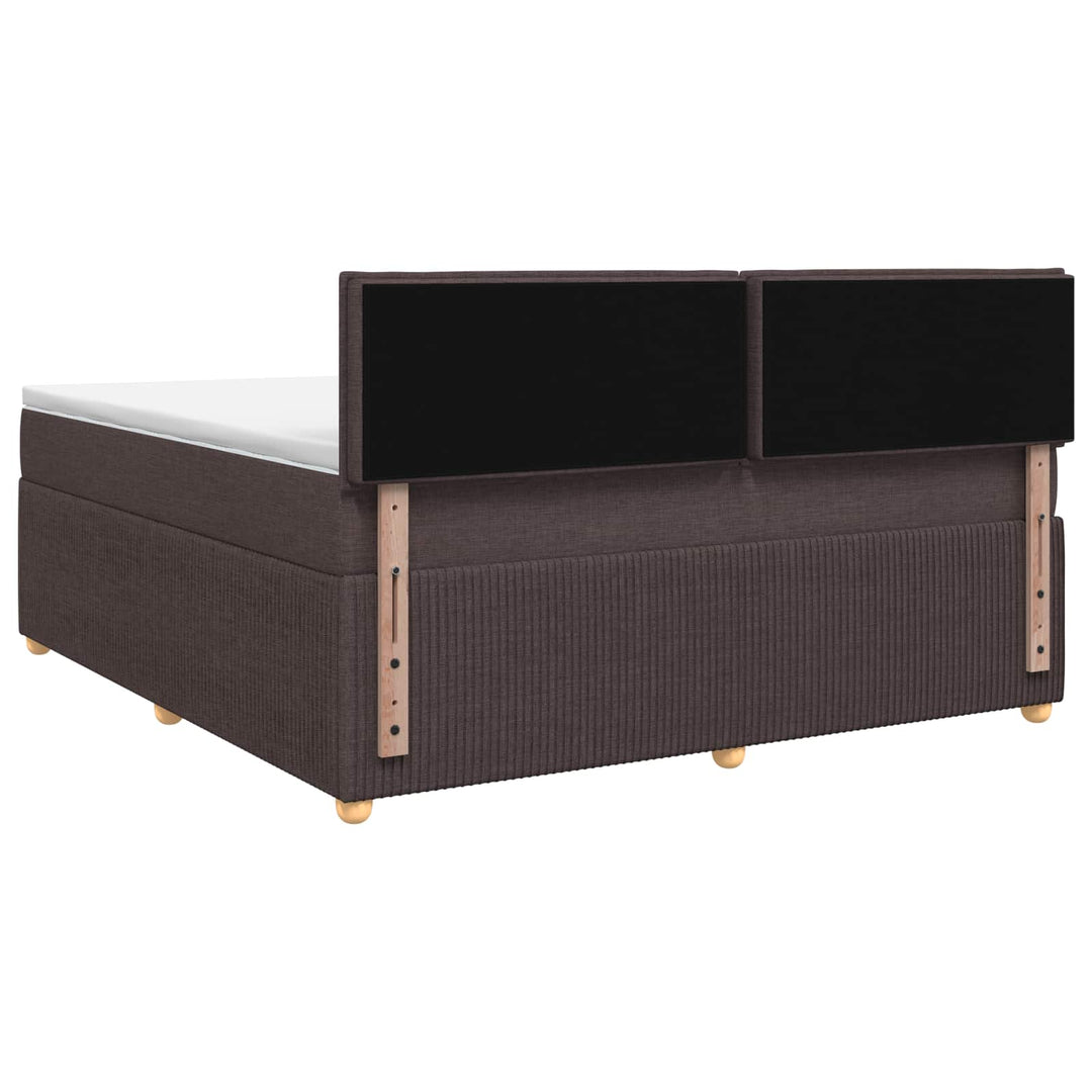 Boxmadras med topmadras Mørk Brun 140 x 190 cm Stof