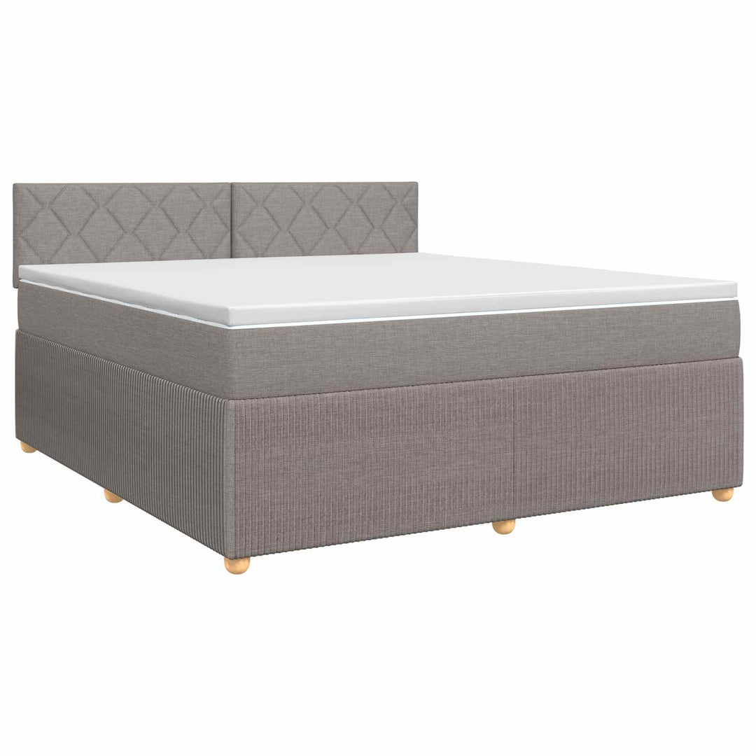 Boxmadras med topmadras Gråbrun 140 x 190 cm Stof