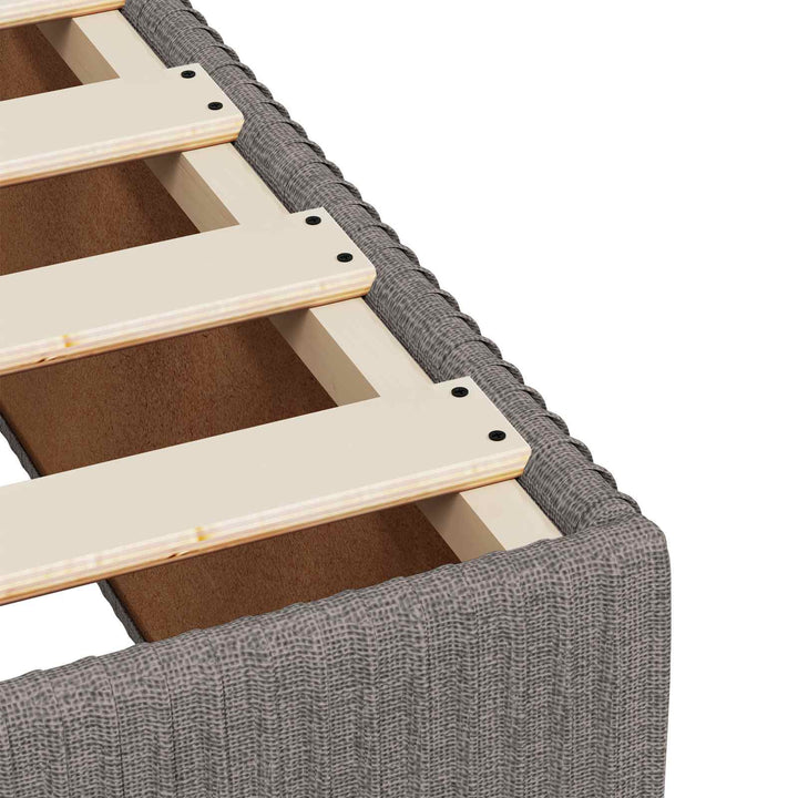 Boxmadras med topmadras Gråbrun 140 x 200 cm Stof