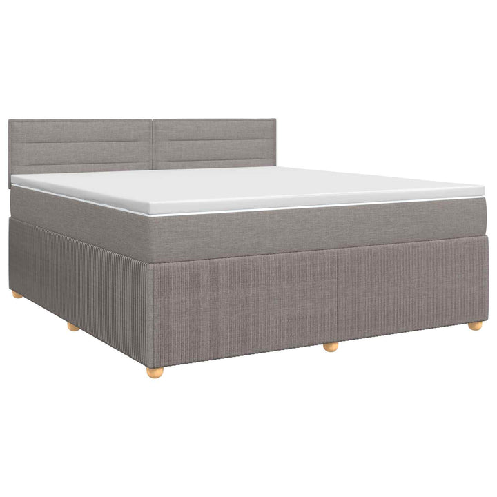 Boxmadras med topmadras Gråbrun 140 x 200 cm Stof