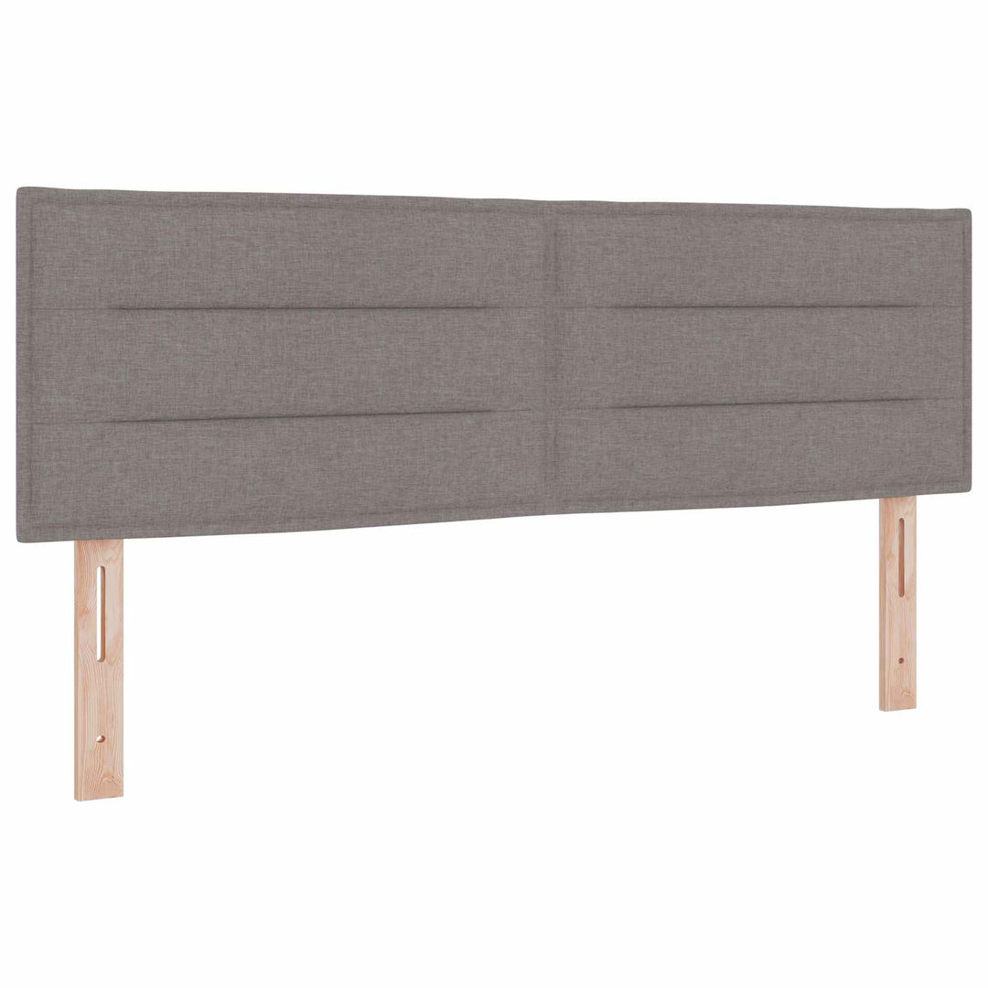 Boxmadras med topmadras Gråbrun 140 x 200 cm Stof