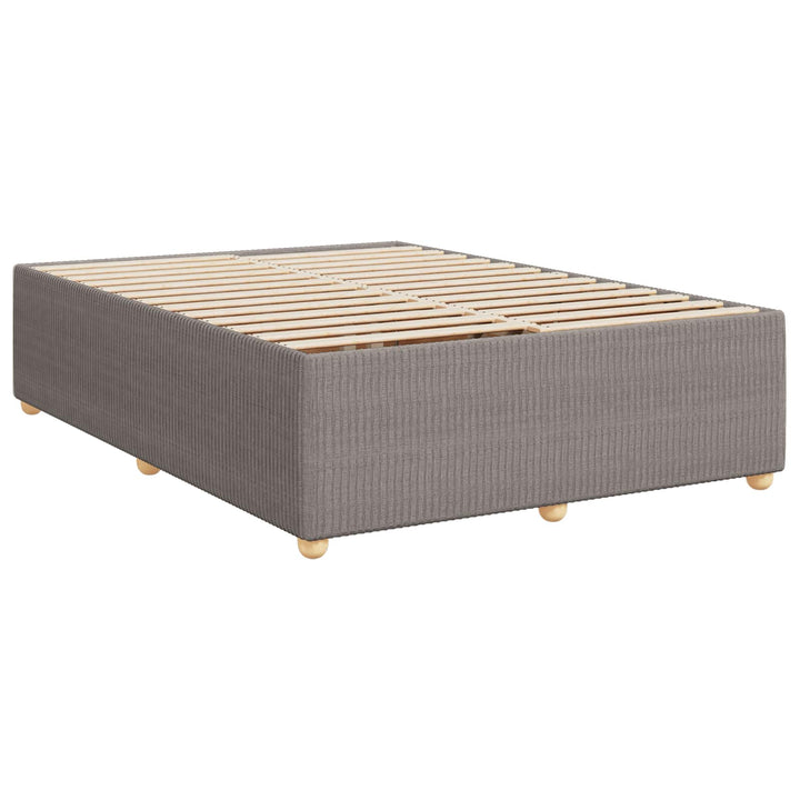 Boxmadras med topmadras Gråbrun 140 x 200 cm Stof
