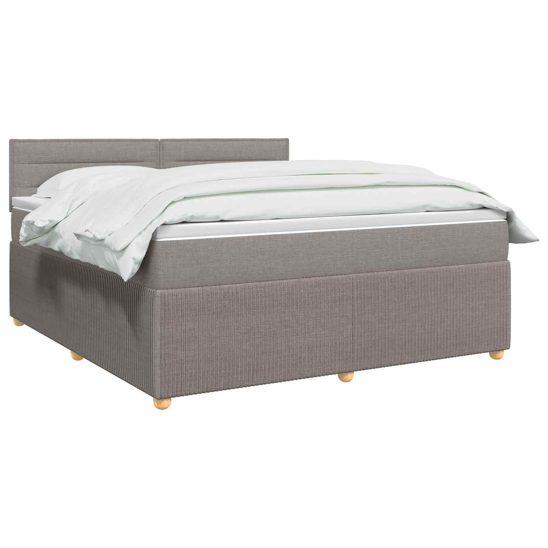 Boxmadras med topmadras Gråbrun 140 x 200 cm Stof
