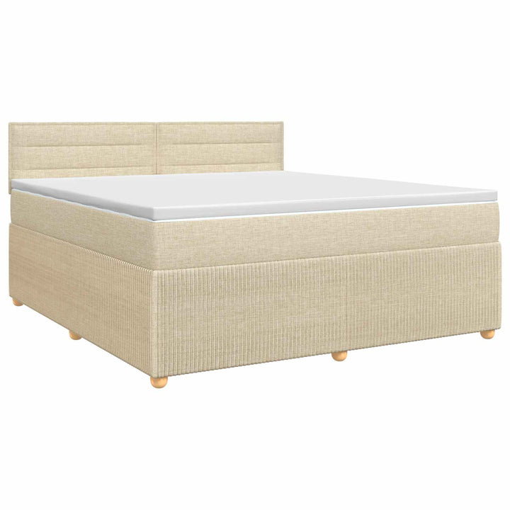 Boxmadras med topmadras Cremefarvet 140 x 200 cm Stof