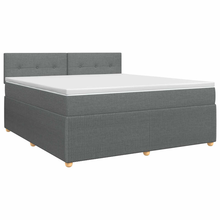 Boxmadras med topmadras Mørkegrå 140 x 200 cm Stof