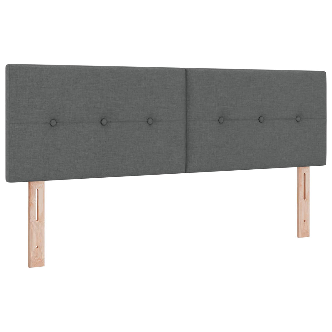 Boxmadras med topmadras Mørkegrå 140 x 200 cm Stof