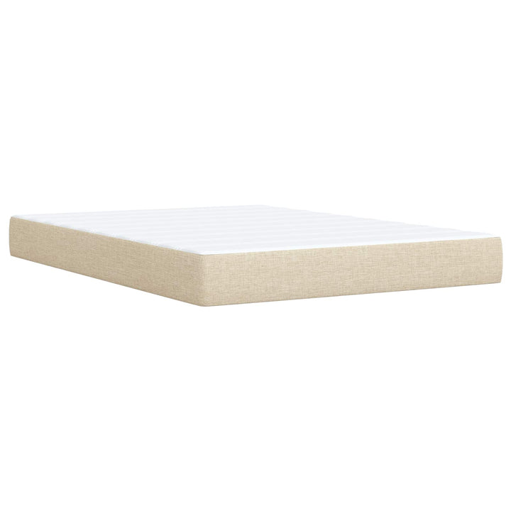 Boxmadras med topmadras Cremefarvet 140 x 200 cm Stof