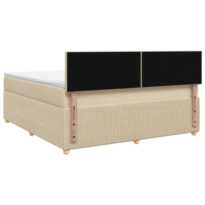 Boxmadras med topmadras Cremefarvet 140 x 200 cm Stof
