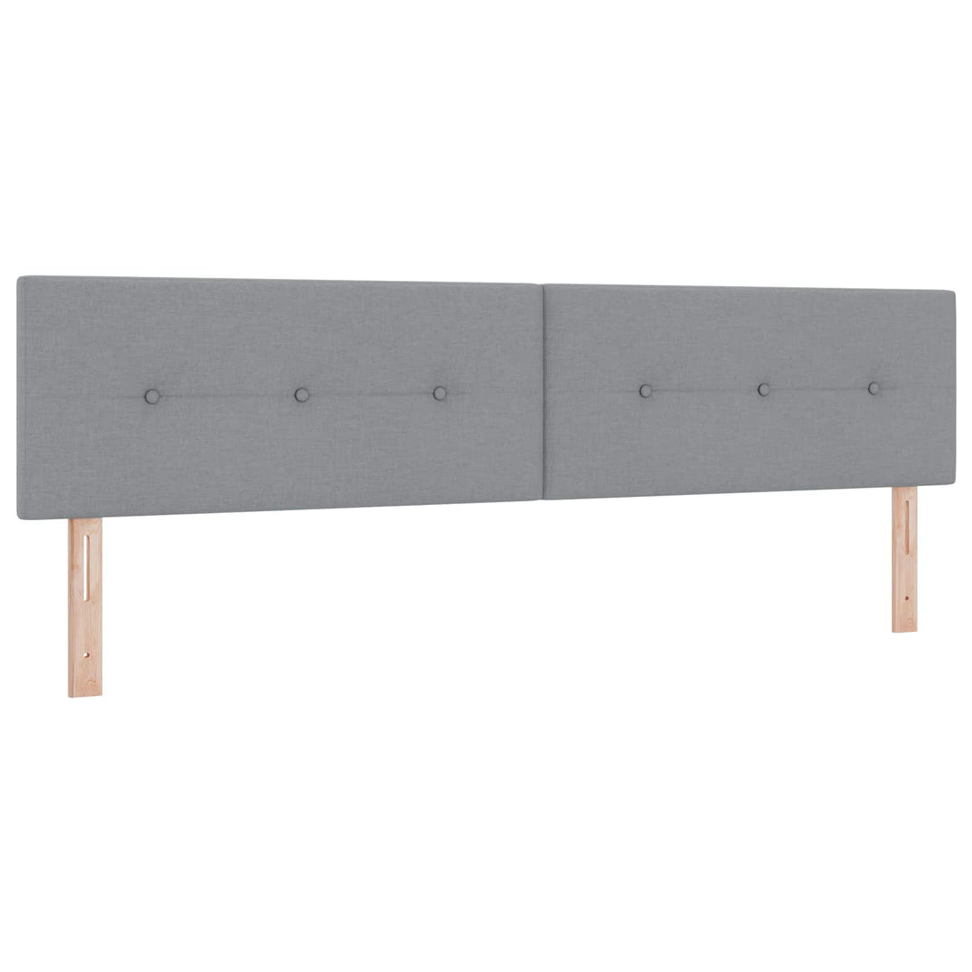 Boxmadras med topmadras Lysegrå 200 x 200 cm Stof