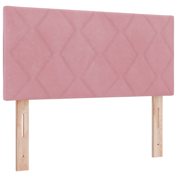 Boxmadras med topmadras Lyserød 80 x 200 cm Fløjl