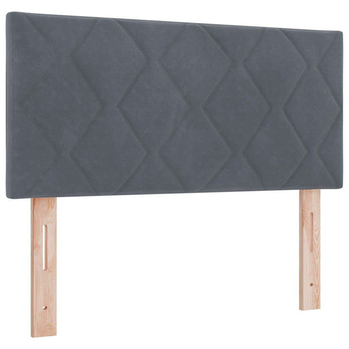 Boxmadras med topmadras Mørkegrå 90 x 200 cm Fløjl