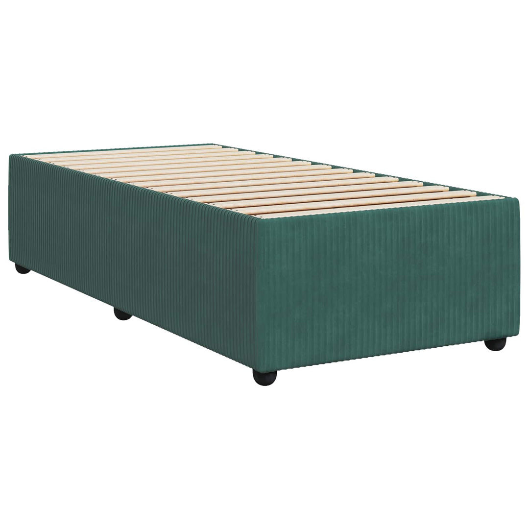 Boxmadras med topmadras Mørkegrøn 90 x 200 cm Fløjl