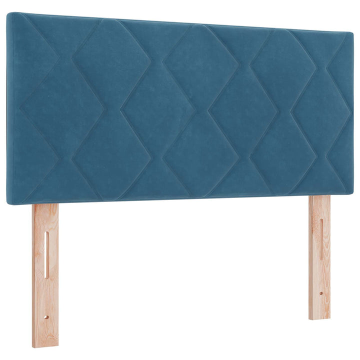 Boxmadras med topmadras Mørk blå 90 x 200 cm Fløjl