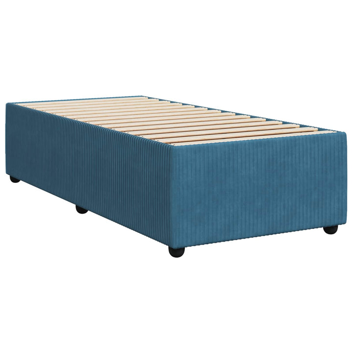 Boxmadras med topmadras Mørk blå 90 x 200 cm Fløjl