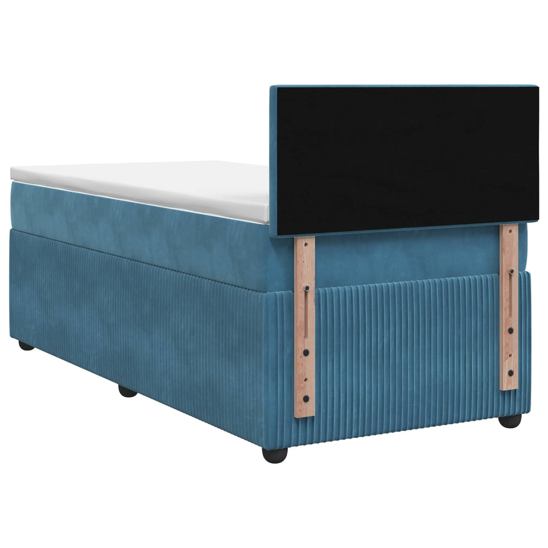 Boxmadras med topmadras Mørk blå 100 x 200 cm Fløjl