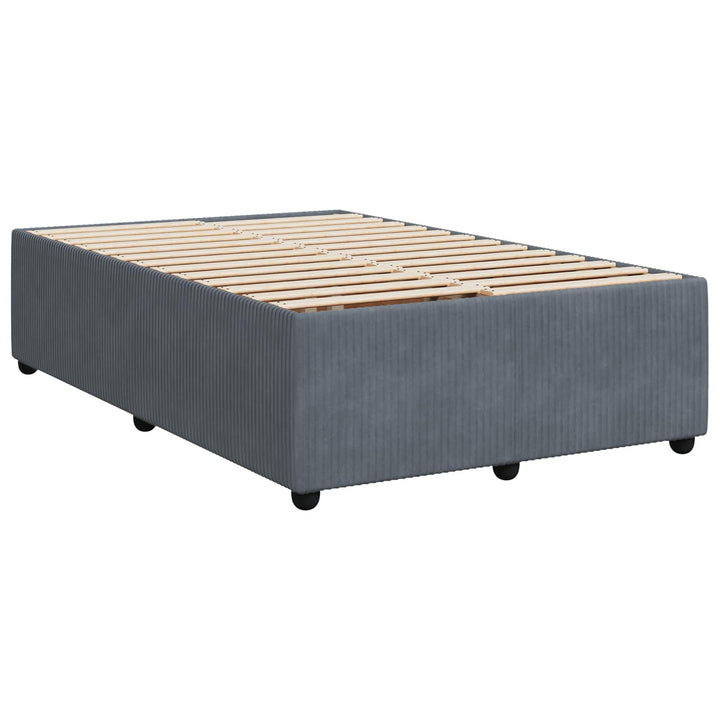 Boxmadras med topmadras Mørkegrå 120 x 190 cm Fløjl