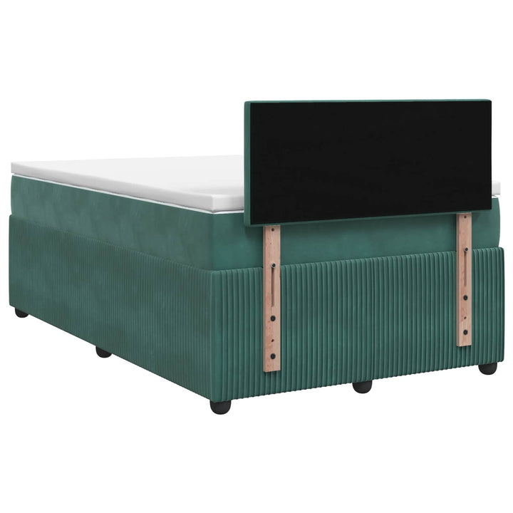 Boxmadras med topmadras Mørkegrøn 120 x 190 cm Fløjl