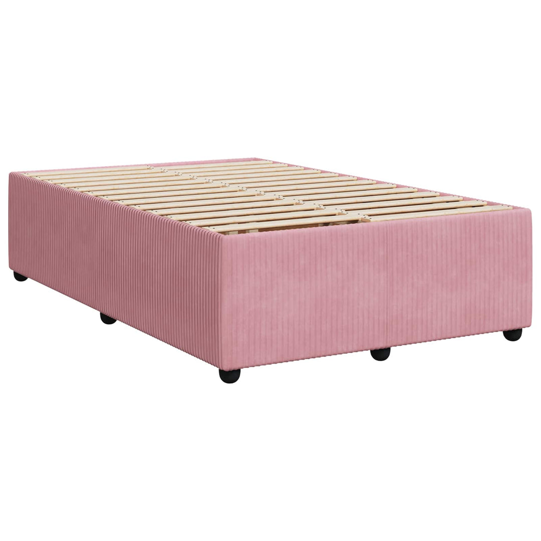 Boxmadras med topmadras Lyserød 120 x 190 cm Fløjl