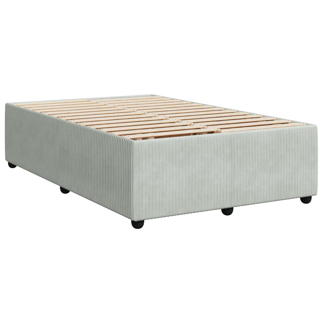 Boxmadras med topmadras Lysegrå 120 x 190 cm Fløjl