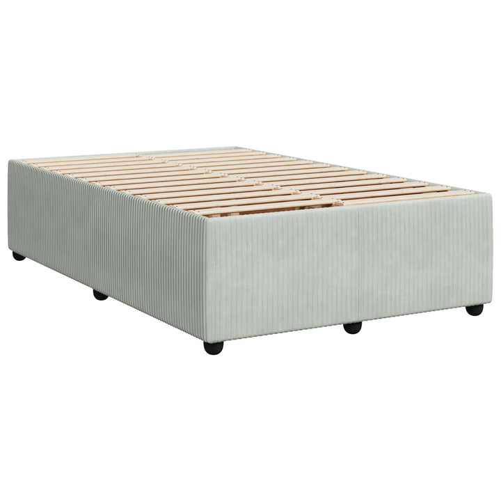 Boxmadras med topmadras Lysegrå 120 x 190 cm Fløjl