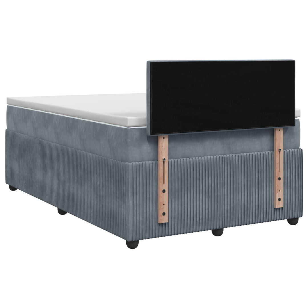 Boxmadras med topmadras Mørkegrå 120 x 190 cm Fløjl