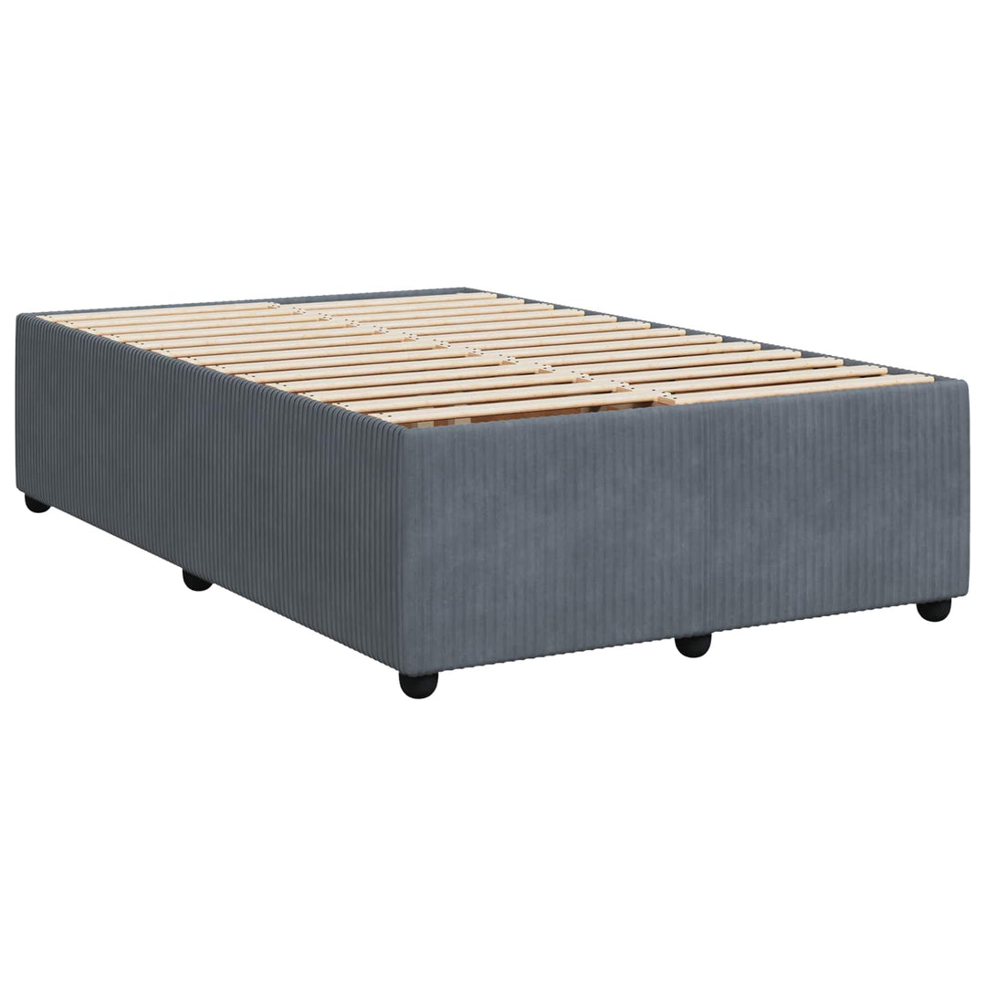 Boxmadras med topmadras Mørkegrå 120 x 200 cm Fløjl