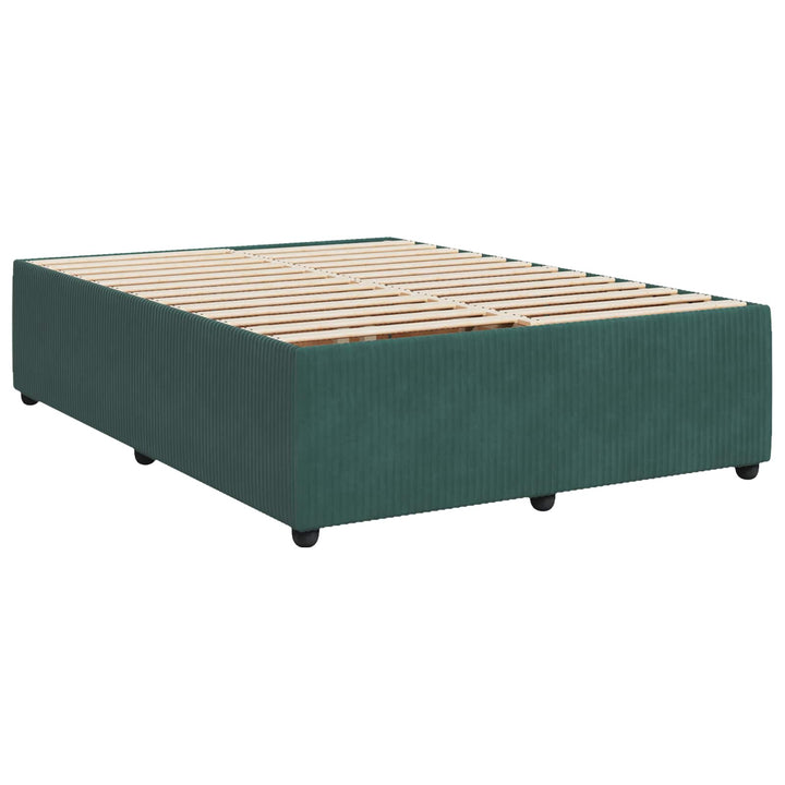 Boxmadras med topmadras Mørkegrøn 140 x 190 cm Fløjl