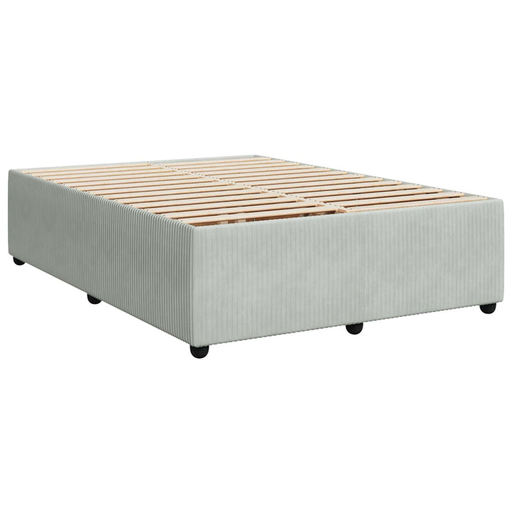 Boxmadras med topmadras Lysegrå 140 x 190 cm Fløjl