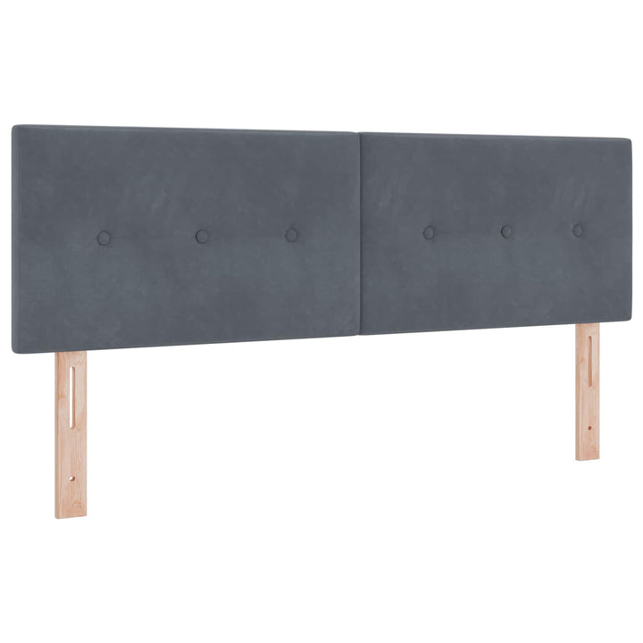 Boxmadras med topmadras Mørkegrå 140 x 190 cm Fløjl