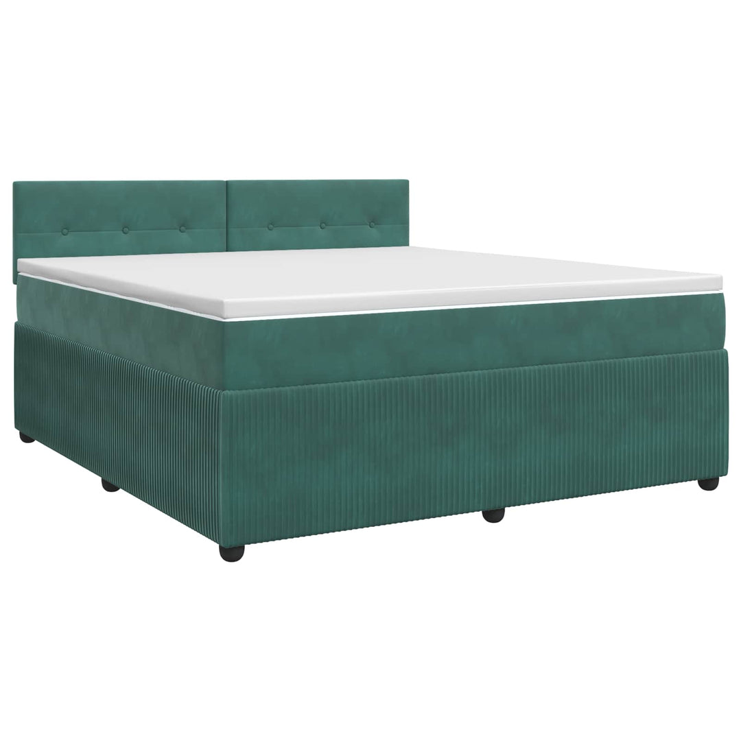 Boxmadras med topmadras Mørkegrøn 140 x 190 cm Fløjl