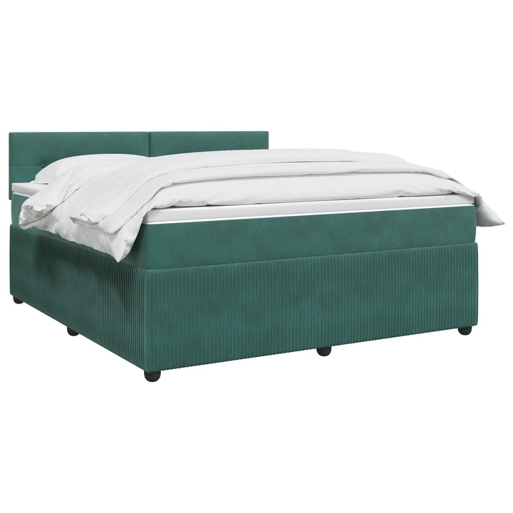 Boxmadras med topmadras Mørkegrøn 140 x 190 cm Fløjl