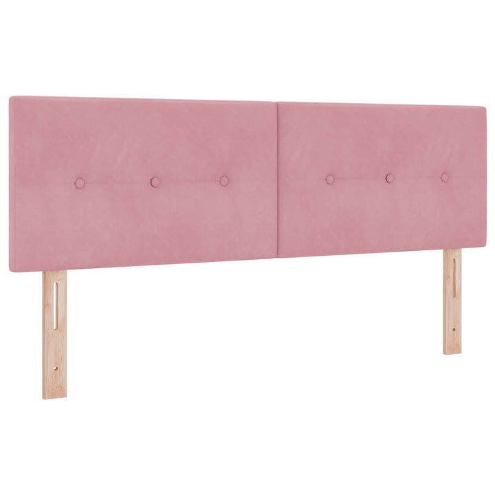 Boxmadras med topmadras Lyserød 140 x 190 cm Fløjl