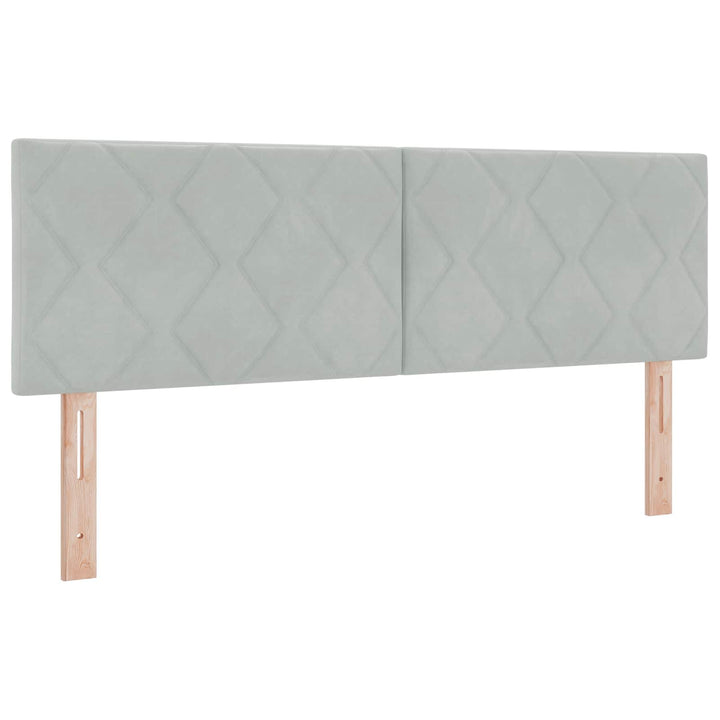 Boxmadras med topmadras Lysegrå 140 x 190 cm Fløjl