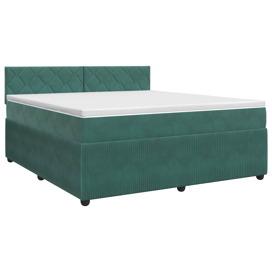 Boxmadras med topmadras Mørkegrøn 140 x 190 cm Fløjl
